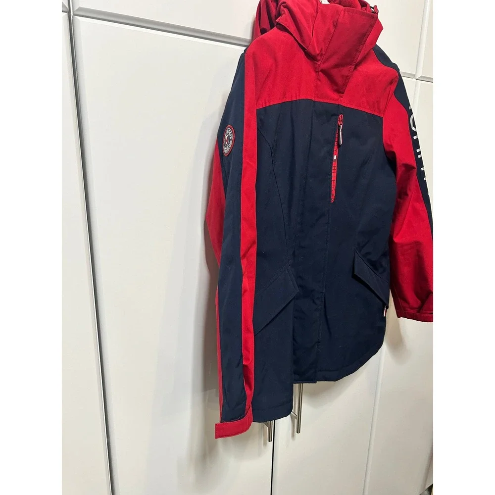 Tommy Hilfiger Mens 3-in-1‎ All Weather System Jacket Red Navy Blue Hooded Small